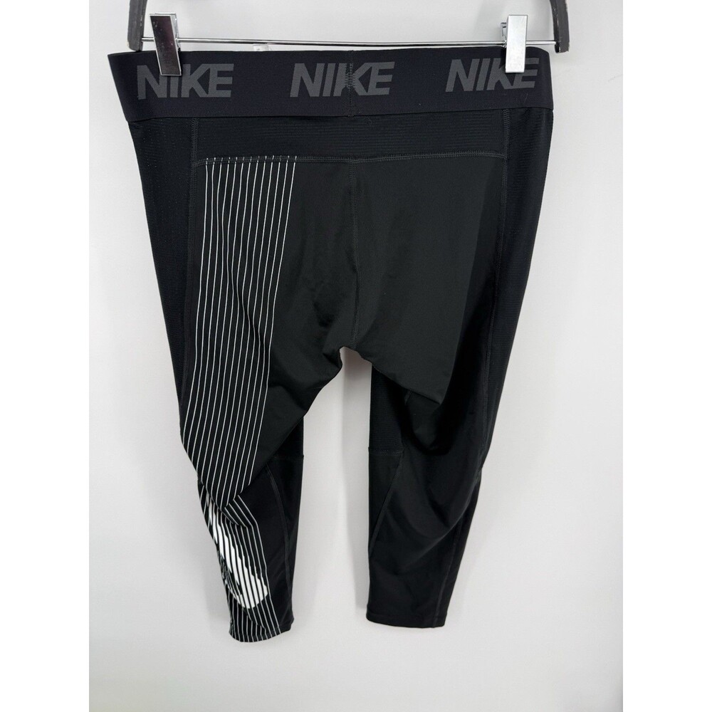 Nike Pro Dri-FIT 3/4 Pants Sz Large Black Tight Fit Compression Leggings